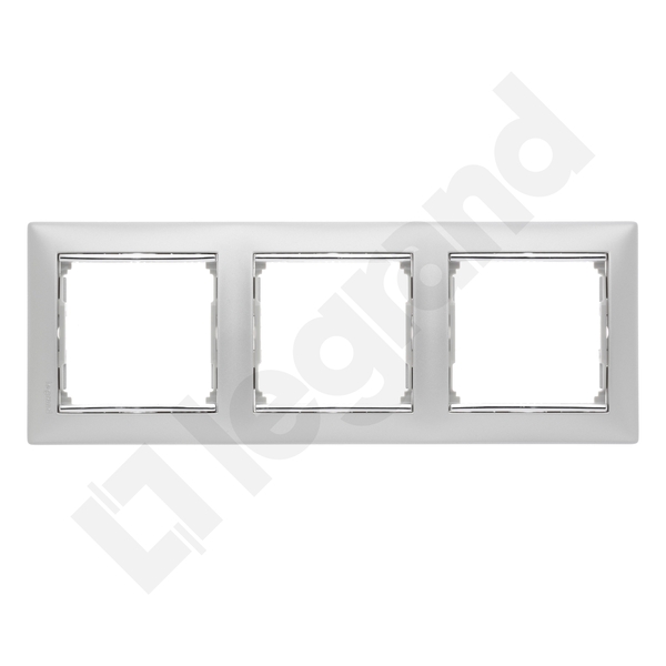 RAMKA POTRÓJNA POZIOMA ALUMINIUM/SREBRO VALENA - 770353 - LEGRAND