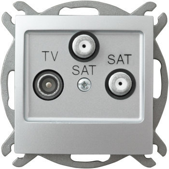 GNIAZDO ANTENOWE RTV-SAT SREBRO Z DWOMA WYJŚCIAMI SAT IMPRESJA - GPA-Y2S/m/18 - OSPEL