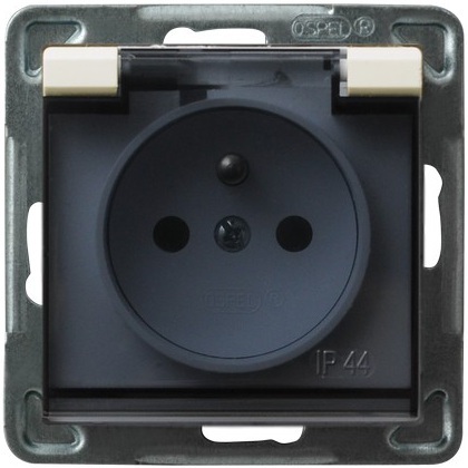 GNIAZDO BRYZGOSZCZELNE Z UZIEMIENIEM ECRU IP44 SONATA - GPH-1RZ/m/27/d - OSPEL
