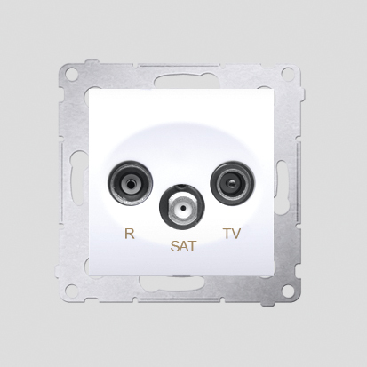 GNIAZDO ANTENOWE RTV-SAT KOŃCOWE TŁUM. RTV 1.0DB SAT 1.0DB; BIAŁE SIMON 54 - DASK.01/11 - KONTAKT SIMON