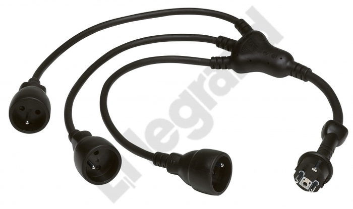 PRZEDŁUŻACZ TRÓJDZIELNY 1/3X2P+Z 0.8M - 50577 - LEGRAND
