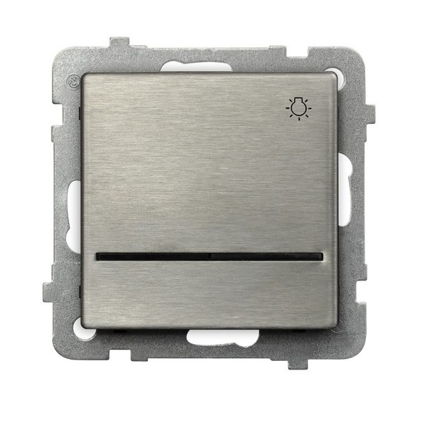 ŁĄCZNIK ZWIERNY ŚWIATŁO STAL INOX Z PODŚWIETLENIEM NIEBIESKIM SONATA - ŁP-5RMS/M/37 - OSPEL