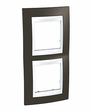 RAMKA PODWÓJNA PIONOWA UMBRA KAKAOWA UNICA PLUS - MGU6.004V.871 - SCHNEIDER ELECTRIC