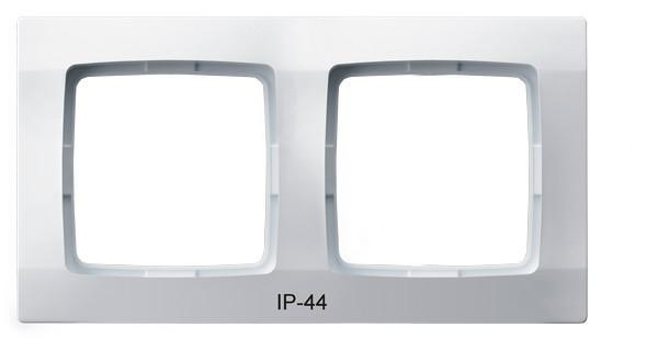 RAMKA PODWÓJNA DO ŁĄCZNIKÓW IP44 BIAŁY KARO - RH-2S/00 - OSPEL