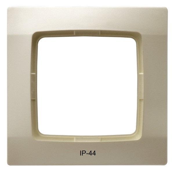 RAMKA POJEDYNCZA DO ŁĄCZNIKÓW IP44 ECRU PERŁOWY KARO - RH-1S/42 - OSPEL