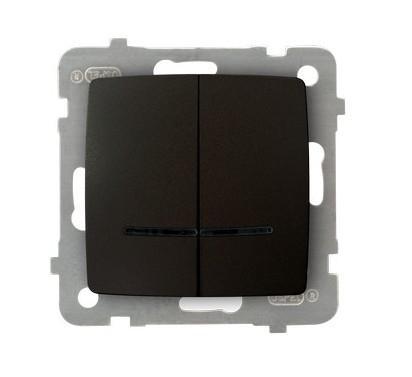 ŁĄCZNIK DWUGRUPOWY ŚWIECZNIKOWY Z PODŚW CZEKOLADOWY METAL KARO - ŁP-2SS/m/40 - OSPEL