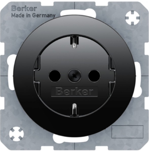 GNIAZDO SCHUKO SAMOZACISKI CZARNY POŁYSK R.1/R.3 - 47232045 - HAGER - BERKER