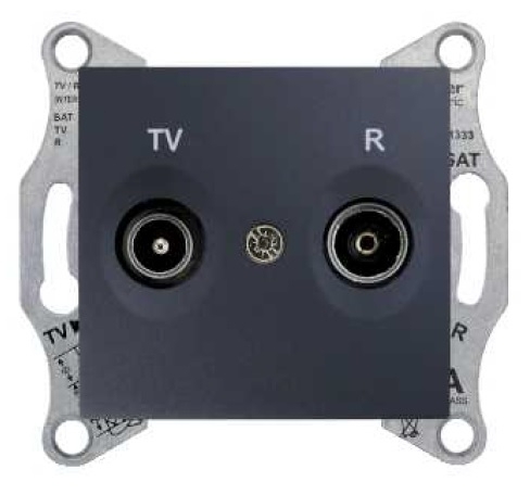 GNIAZDO RTV PRZELOTOWE 8DB, GRAFITOWE SEDNA - SDN3301370 - SCHNEIDER ELECTRIC
