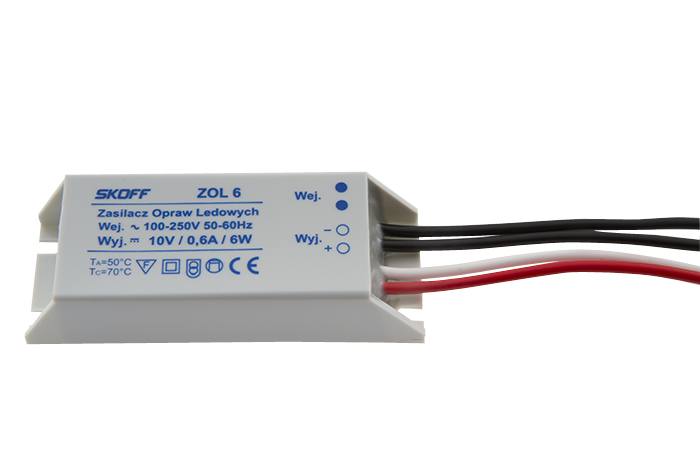 ZASILACZ LED 6W 10V IP20 DC ZOL6 - ZL-006-C-1-1-ML-PL-01 - SKOFF