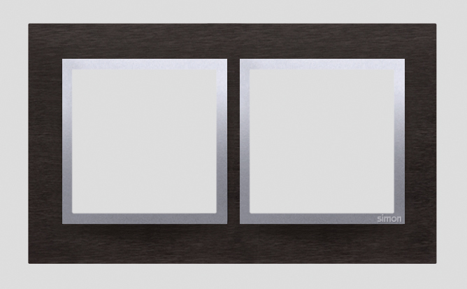 RAMKA PODWÓJNA NATURE-METAL INOX YIN IP20/IP44* SIMON 54 NATURE - DRN2/78 - KONTAKT SIMON