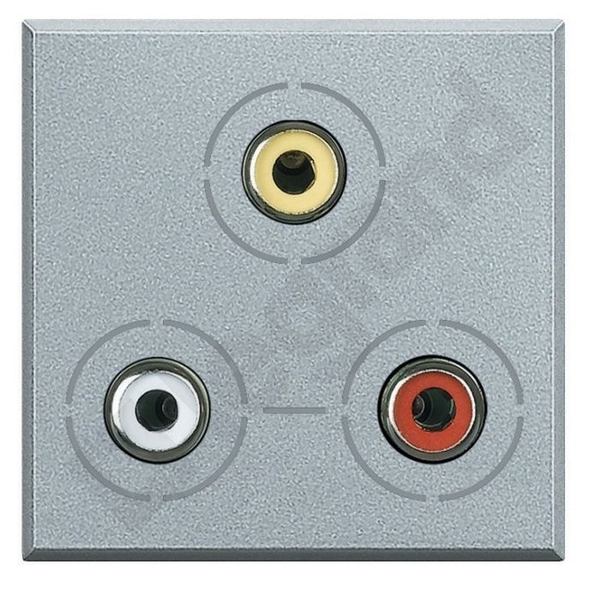 GNIAZDO WIDEO 3XRCA 2 MODUŁY ALU AXOLUTE - HC4283 - LEGRAND