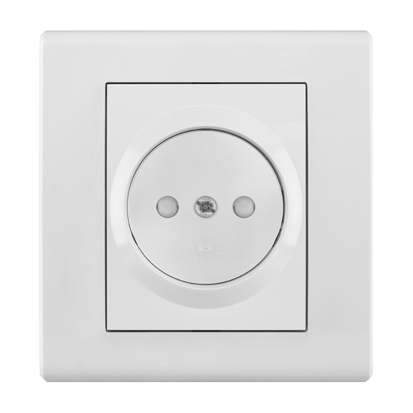 GNIAZDO POJEDYŃCZE Z PRZESŁONAMI BIAŁE BEZ RAMKI CATRIN - 2140-10 - ELEKTRO-PLAST NASIELSK