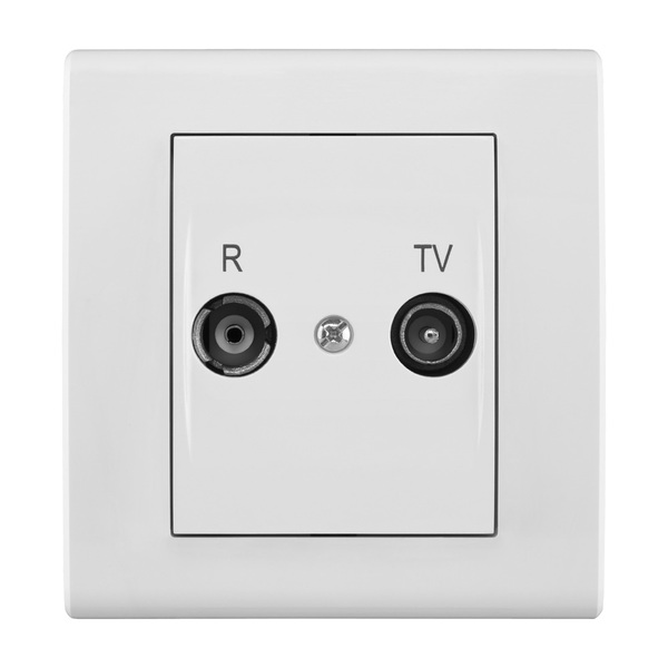 GNIAZDO R-TV KOŃCOWE BIAŁE BEZ RAMKI CATRIN - 2152-10 - ELEKTRO-PLAST NASIELSK