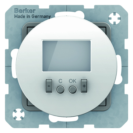 REGULATOR TEMPERATURY ZE STEROWNIKIEM CZASOWYM ZE STYKIEM ZMIENNYM BIAŁY R.1/R.3 - 20452089 - HAGER - BERKER