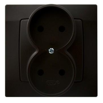 GNIAZDO PODWÓJNE CZEKOLADOWY METAL KARO - GP-2S/40 - OSPEL