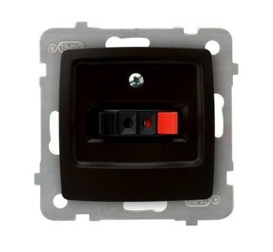 GNIAZDO GŁOŚNIKOWE POJEDYNCZE CZEKOLADOWY METAL KARO - GG-1S/m/40 - OSPEL