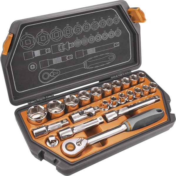 KLUCZE NASADOWE 1/2" ZESTAW 23SZT. - 08-616 - GRUPA TOPEX