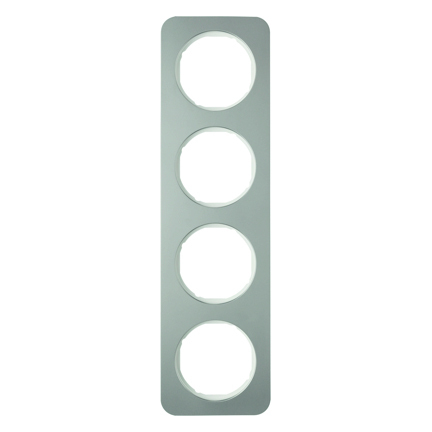 RAMKA POCZWÓRNA STAL SZLACHETNA/BIAŁY R.1 - 10142114 - HAGER - BERKER