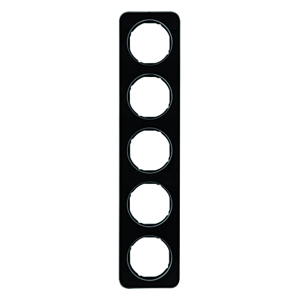 RAMKA PIĘCIOKROTNA SZKŁO CZARNY R.1 - 10152116 - HAGER - BERKER