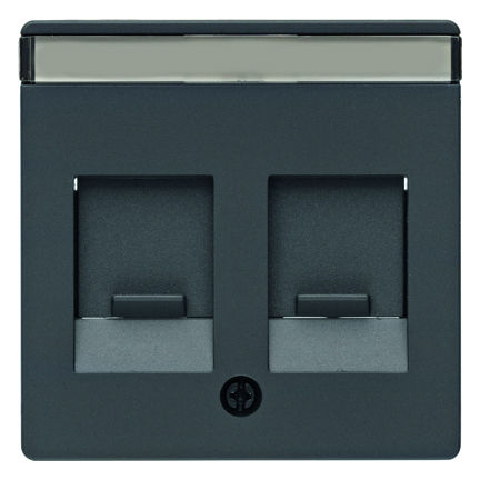 ELEMENT CENTRALNY Z ZASUWĄ CHRONIĄCĄ PRZED KURZEM ANTRACYT AKSAMIT Q.1/Q.3 - 11816086 - HAGER - BERKER
