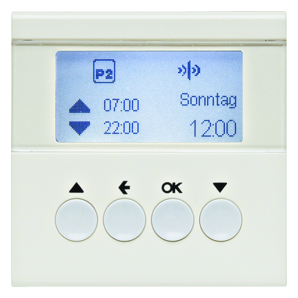 ŻALUZJOWY ŁĄCZNIK CZASOWY Z WYŚWIETLACZEM KREM POŁYSK S.1 - 85741182 - HAGER - BERKER
