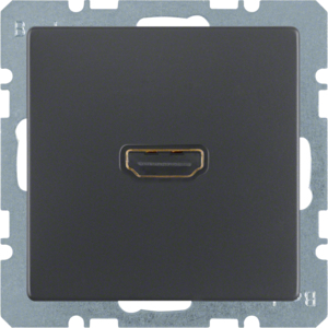 GNIAZDO HDMI Z PRZYŁĄCZEM 90° ANTRACYT AKSAMIT Q.1/Q.3 - 3315436086 - HAGER - BERKER