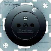 GNIAZDO Z UZIEMIENIEM I KONTROLNĄ DIODĄ LED CZARNY POŁYSK R.1/R.3 - 6765092045 - HAGER - BERKER