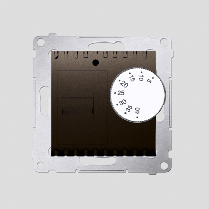 REGULATOR TEMPERATURY Z CZUJNIKIEM WEWNĘTRZNYM (MODUŁ) 16(2) A 230V MONTAŻ NA WKRĘTY BRĄZ MAT SIMON 54 - DRT10W.02/46 - KONTAKT SIMON