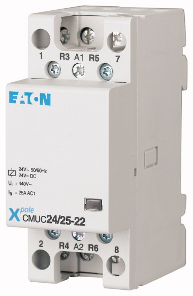 STYCZNIK MODUŁOWY 16A AC1 4 BIEGUNY 4NO STEROWANIE 24V AC/DC CMUC24/25-40 - 137308 - EATON