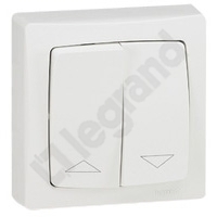 ŁĄCZNIK STEROWANIA ROLETAMI (BLOKADA MECHANICZNA) BIAŁY KOMPLET 6A-250V~ OTEO - 086013 - LEGRAND