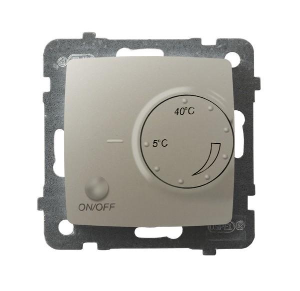 REGULATOR TEMPERATURY Z CZUJNIKIEM NAPOWIETRZNYM ECRU PERŁOWY KARO - RTP-1SN/m/42 - OSPEL