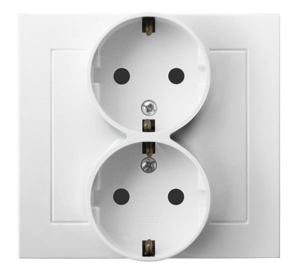 GNIAZDO PODWÓJNE SCHUKO BIAŁY KIER - GP-2WS/00 - OSPEL