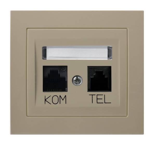 GNIAZDO KOMPUTEROWO-TELEFONICZNE RJ 45 BEŻOWY KIER - GPKT-W/K/01 - OSPEL