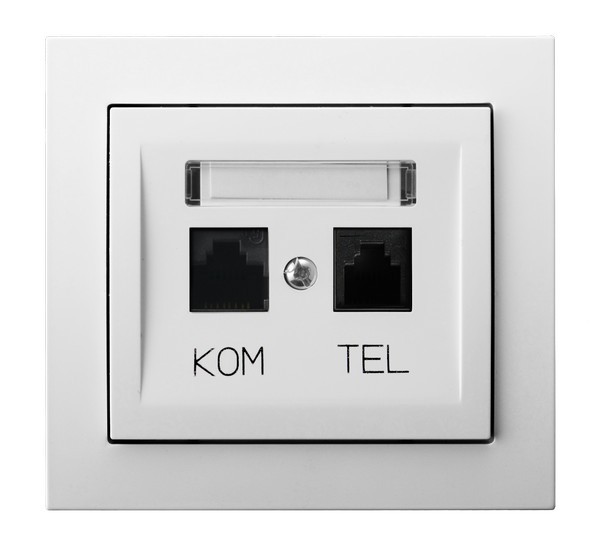 GNIAZDO KOMPUTEROWO-TELEFONICZNE RJ 45 BIAŁY KIER - GPKT-W/K/00 - OSPEL