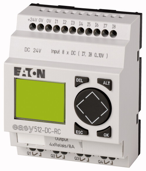 PRZEKAŹNIK PROGRAMOWALNY STEROWANIE 24V DC SEPAROWANE 8 WEJŚĆ 4 WYJŚCIA EASY512-DC-RC - 274109 - EATON
