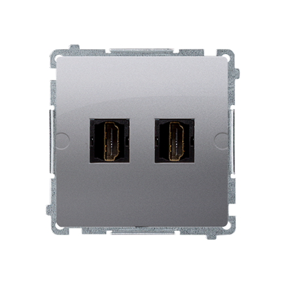 GNIAZDO HDMI PODWÓJNE (MODUŁ) INOX SIMON BASIC - BMGHDMI2.01/21 - KONTAKT SIMON
