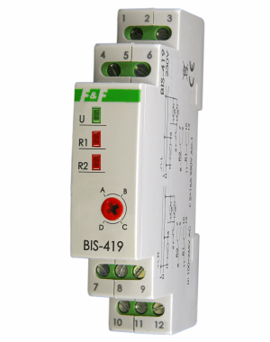 PRZEKAŹNIK BISTABILNY 2X16A STEROWANIE 230V AC STYK 2X1 STYK PRZEŁĄCZNY SEKWENCYJNY 4 FUNKCYJNY - BIS-419i - F&F