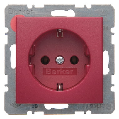 GNIAZDO SCHUKO CZERWONY S.1/B.3/B.7 - 47431912 - HAGER - BERKER