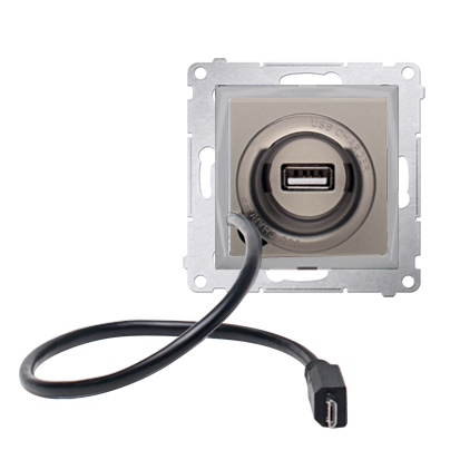 ŁADOWARKA USB I MICRO-USB 5V/DC ZŁOTY MAT SIMON 54 - D75405.01/44 - KONTAKT SIMON