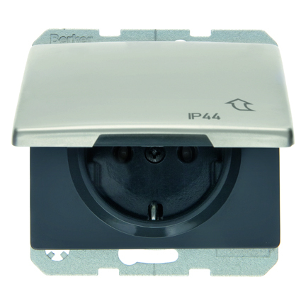 GNIAZDO SCHUKO Z POKRYWĄ STAL SZLACHETNA NIERDZEWNA IP44 ARSYS - 47581004 - HAGER - BERKER