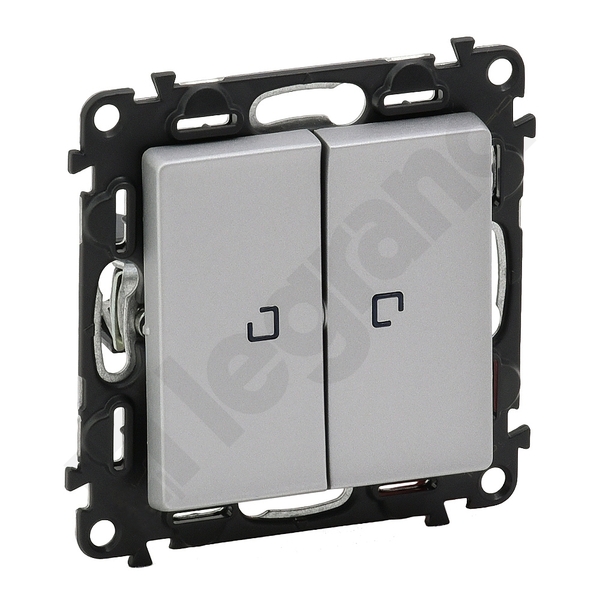 ŁĄCZNIK SCHODOWY PODWÓJNY PODŚWIETLANY ALUMINIUM 250 V~VALENA LIFE - 752309 - LEGRAND