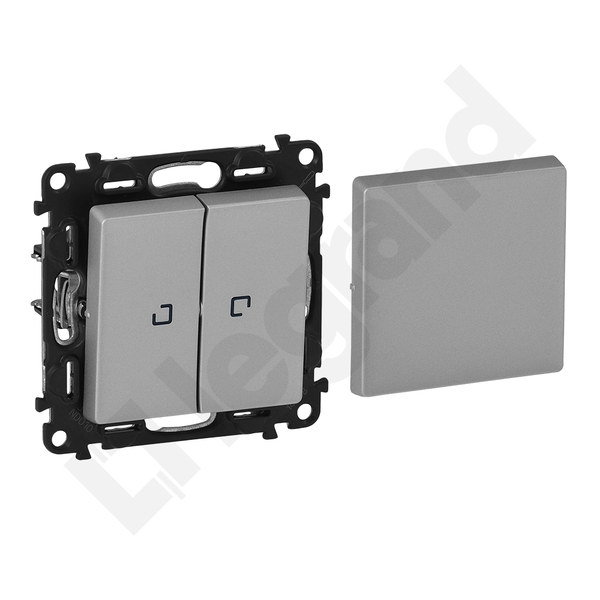 ŁĄCZNIK WIELOFUNKCYJNY PODŚWIETLANY ALUMINIUM 10 AX - 250 V~VALENA LIFE - 752322 - LEGRAND