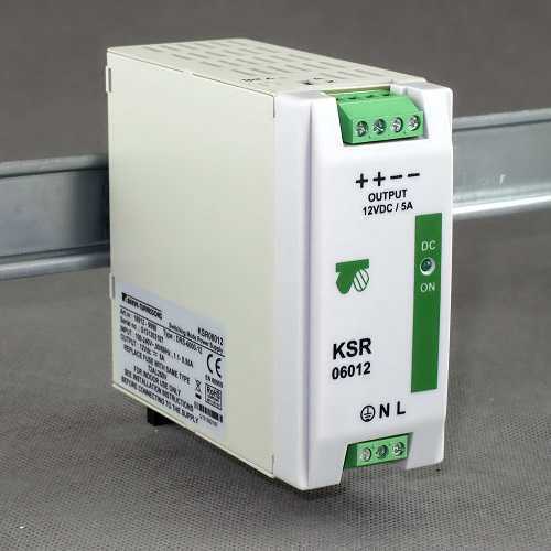 ZASILACZ IMPULSOWY 230/24VDC 2,5A IP20 KSR 06024 NA SZYNĘ TH-35 Z ZABEZPIECZNIEM REGULACJI NAPIĘCIA - 18924-9994 - BREVE