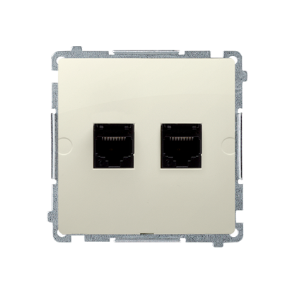 GNIAZDO KOMPUTEROWE RJ45 PODWÓJNE BASIC (MODUŁ) BEŻ SIMON BASIC - BMF52.02/12 - KONTAKT SIMON