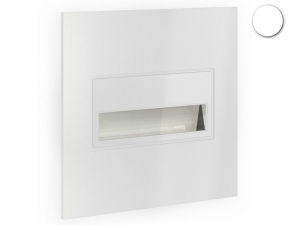 OPRAWKA ŚCIENNA PUNKTOWA P/T 0.4W IP44 14V DC BIAŁA BAR. B.CIEPŁA SONA Z RAMKA KWAD. 14-211-52 - LED11421152 - ZAMEL