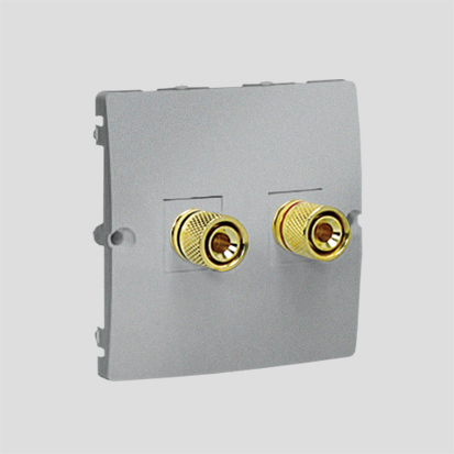 GNIAZDO GŁOŚNIKOWE POJEDYNCZE (MODUŁ) ALUMINIUM SIMON CLASSIC - MGL2.02/26 - KONTAKT SIMON