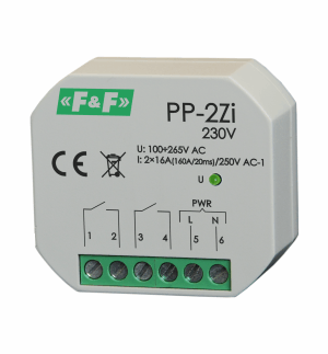 PRZEKAŹNIK 16A 2NO STEROWANIE 100-265V AC W OBUDOWIE PP-2ZI - PP-2Zi-230V - F&F