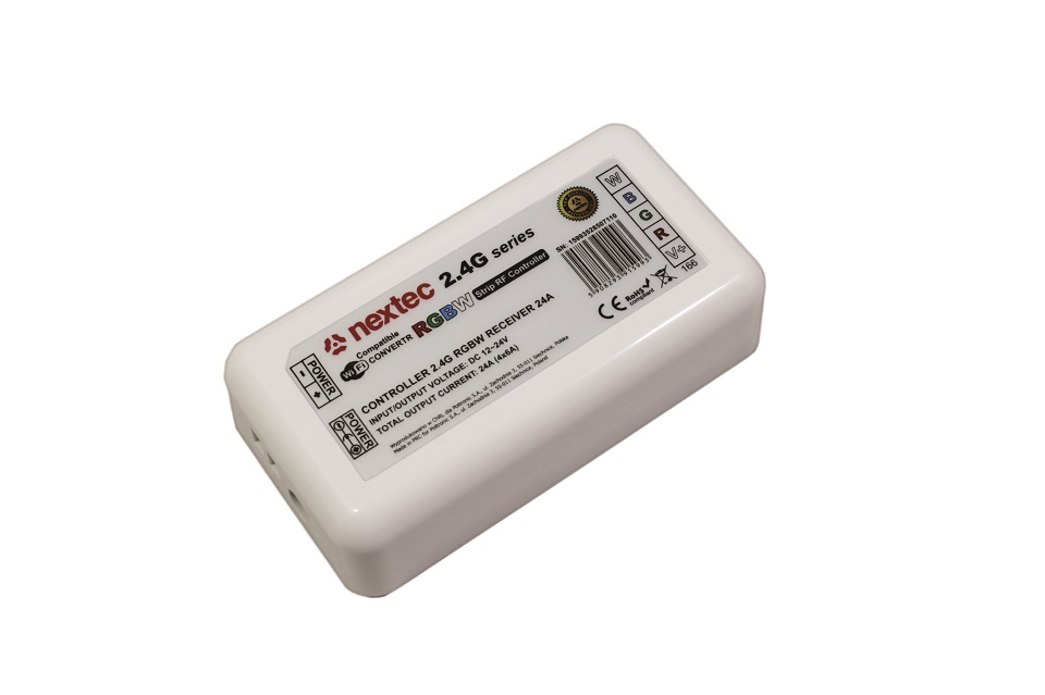 STEROWNIK ODBIORNIK DO TAŚM DIODOWYCH LED RGBW 24A. - 915993 - POLTRONIC