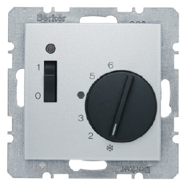 REGULATOR TEMPERATURY POMIESZCZENIA 24V Z ZESTYKIEM ZWIERNYM ELEMENTEM CENTRALNYM I ŁĄCZNIKIEM ALU B.KWADRAT/B.3/B.7 - 20311404 - HAGER - BERKER