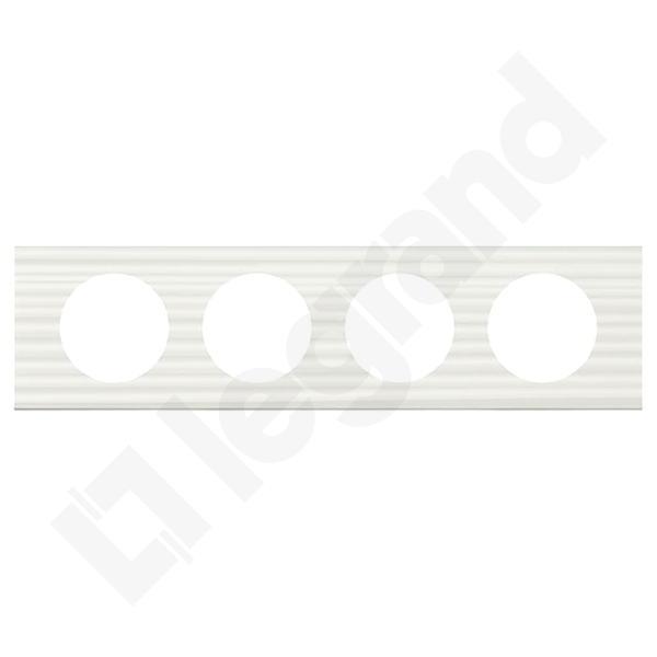 RAMKA POCZWÓRNA POZIOMA/PIONOWA CORIAN BIAŁY ŻŁOBIONY CELIANE - 069014 - LEGRAND
